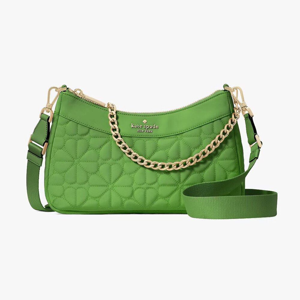 Kate Spade New York Spade Flower Quilted Fabric Convertible Crossbody - KS Green